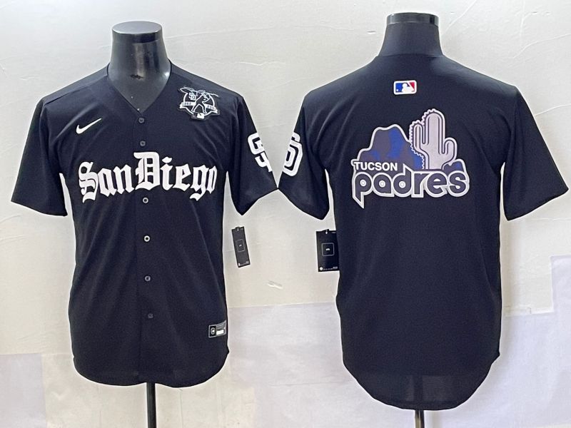 Men 2025 San Diego Padres Blank Black Five generations Joint Name Nike MLB Jersey style 14->san diego padres->MLB Jersey